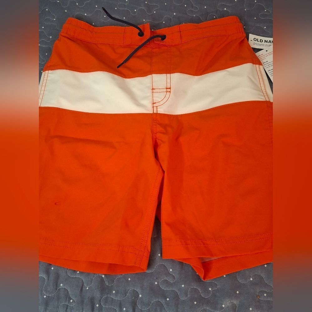Old Navy Orange and White Swim Shorts size XL NWT